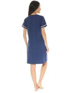 CHEMISE DE NUIT BLEU VALIA 3 CHEMISE DE NUIT BLEU VALIA -Boutique pour femmes chemise de nuit valia 1