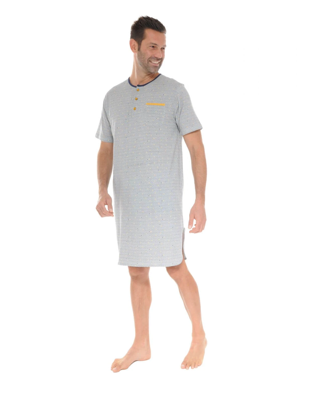 CHEMISE DE NUIT BLEU WOODY 1 CHEMISE DE NUIT BLEU WOODY