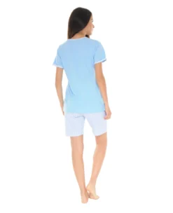PYJAMA COURT BLEU VIANELLE -Boutique pour femmes pyjama court vianelle 1