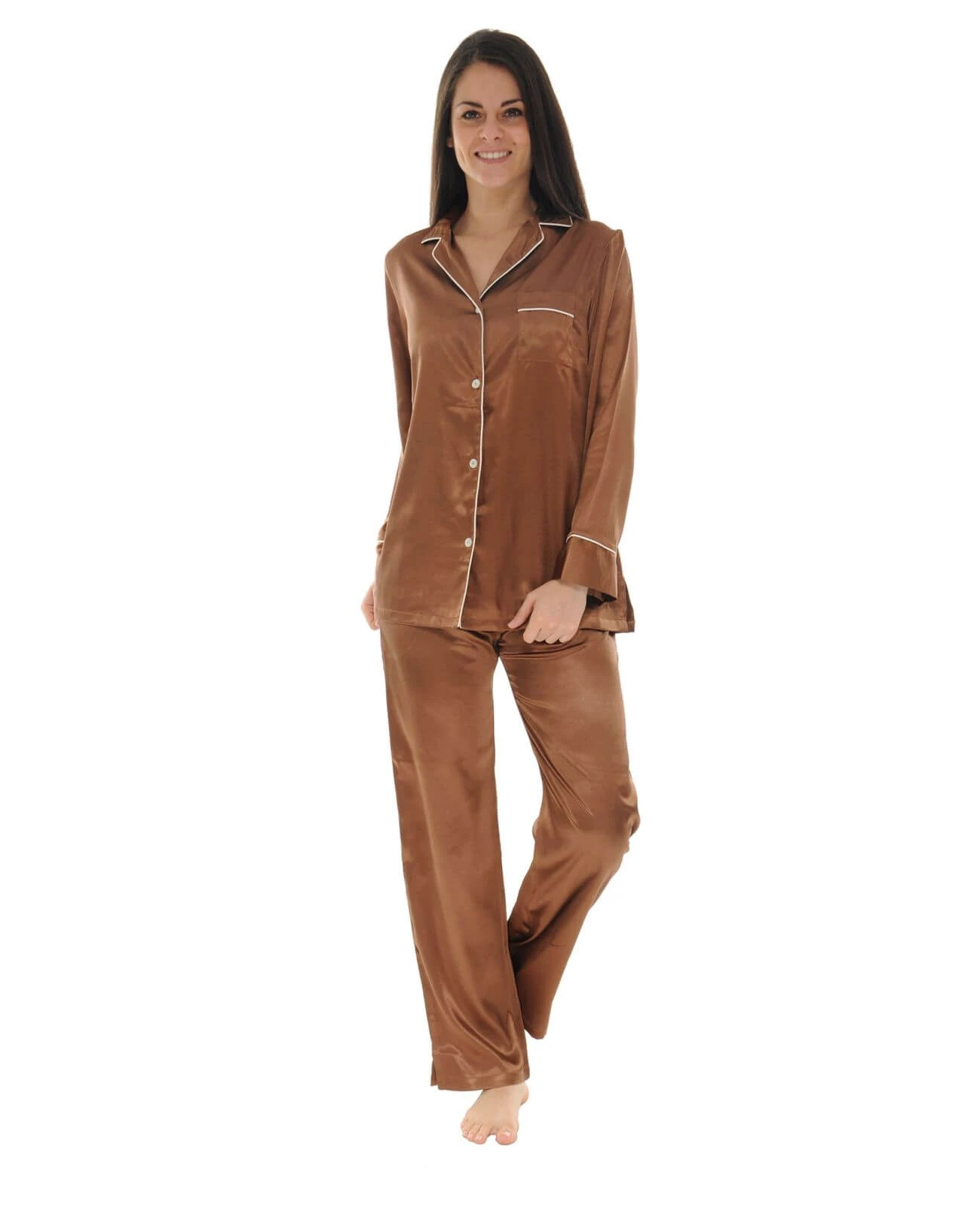 PYJAMA LONG MARRON JAYNE 1 PYJAMA LONG MARRON JAYNE