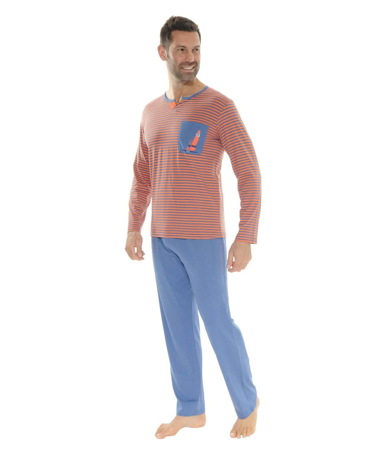 PYJAMA LONG ORANGE NICOLA 1 PYJAMA LONG ORANGE NICOLA