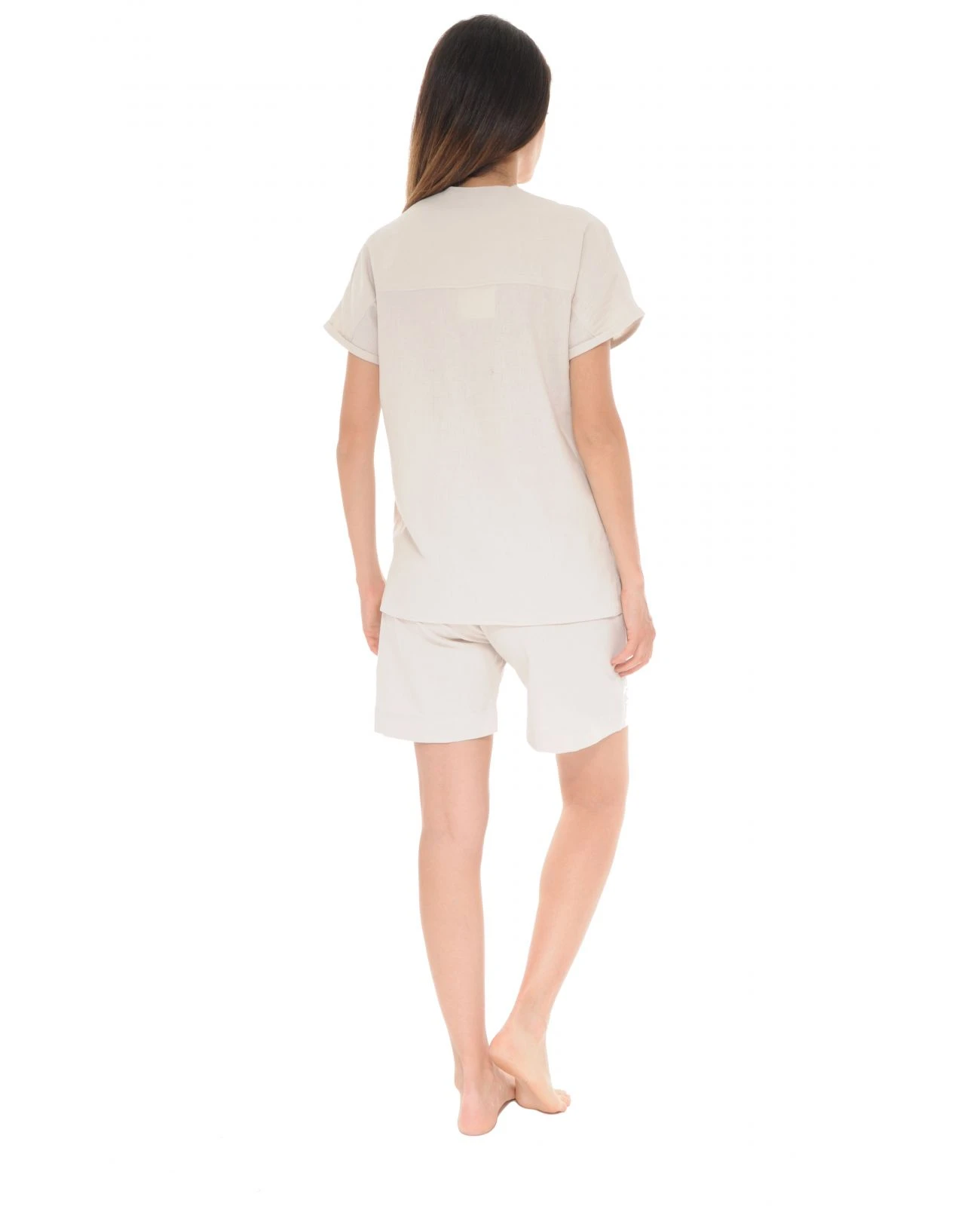 PYJAMA COURT BEIGE OLYMPIE 2 PYJAMA COURT BEIGE OLYMPIE – Image 2