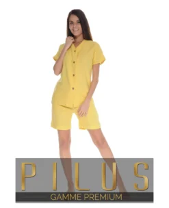 PYJAMA COURT JAUNE OLYMPIE