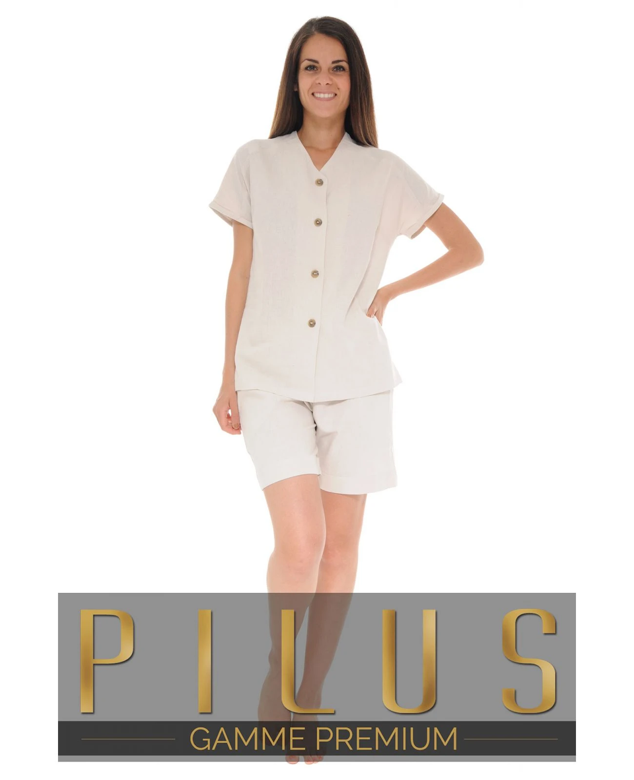 PYJAMA COURT BEIGE OLYMPIE 1 PYJAMA COURT BEIGE OLYMPIE