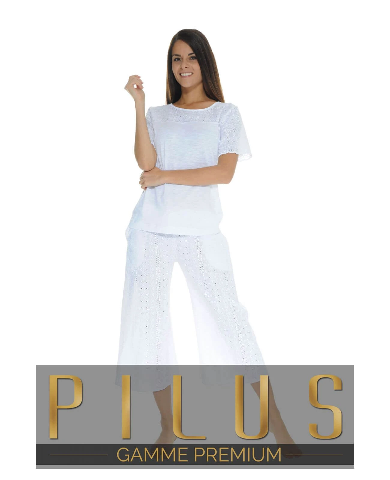 PYJAMA COURT BLANC OSCARINE 1 PYJAMA COURT BLANC OSCARINE