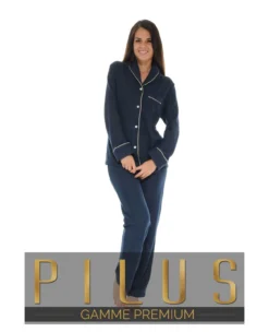 PYJAMA BOUTONNE BLEU TADEA