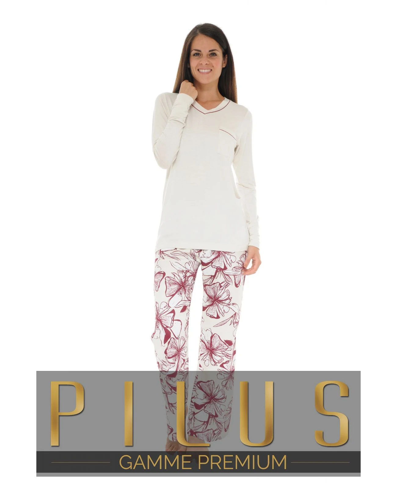 PYJAMA LONG ECRU TANYA 1 PYJAMA LONG ECRU TANYA