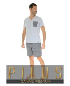 PYJAMA COURT GRIS XAO